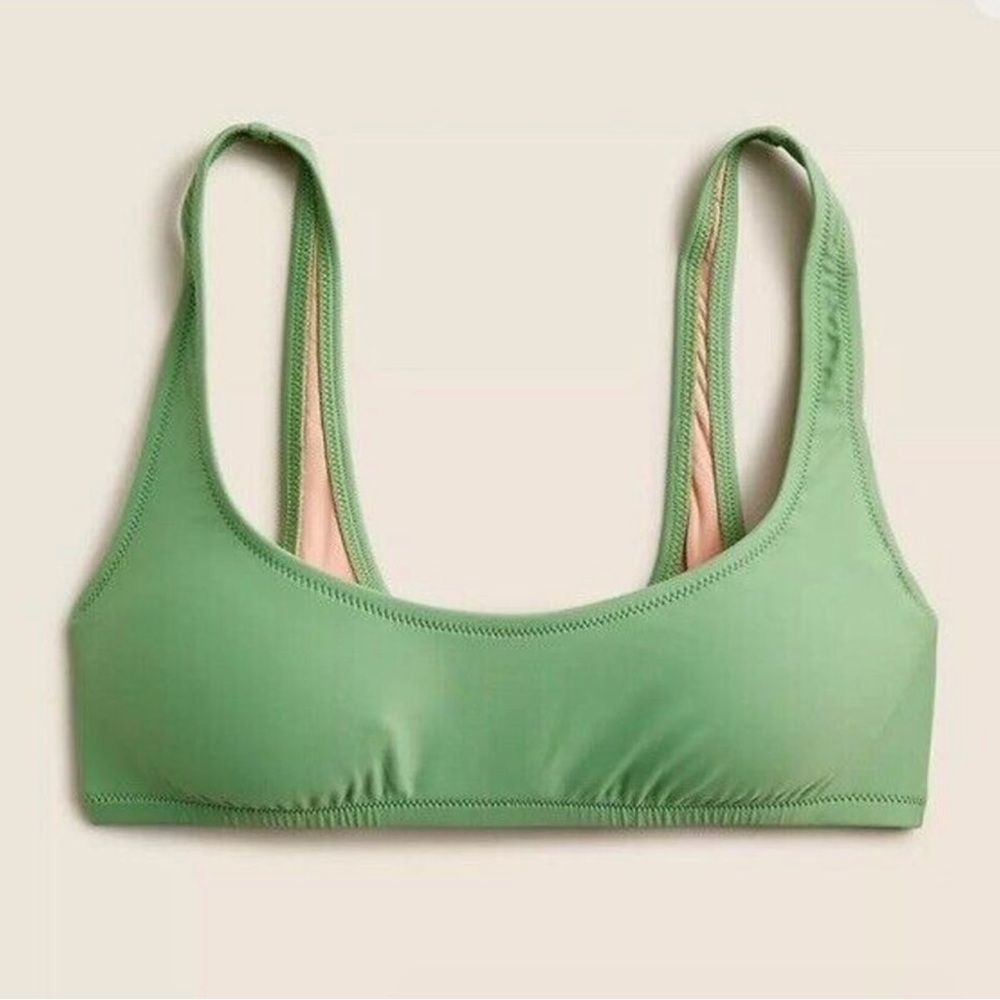 NWT J. Crew Heritage Scoopneck Bikini Top Rustic Willow Green